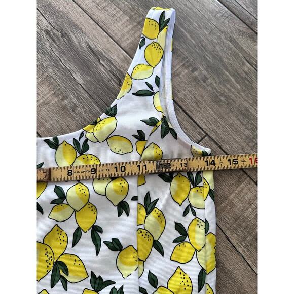 Divided by H&M Women's Yellow Lemon Print Stretchy Tank Dress Size 6 - Picture 4 of 5